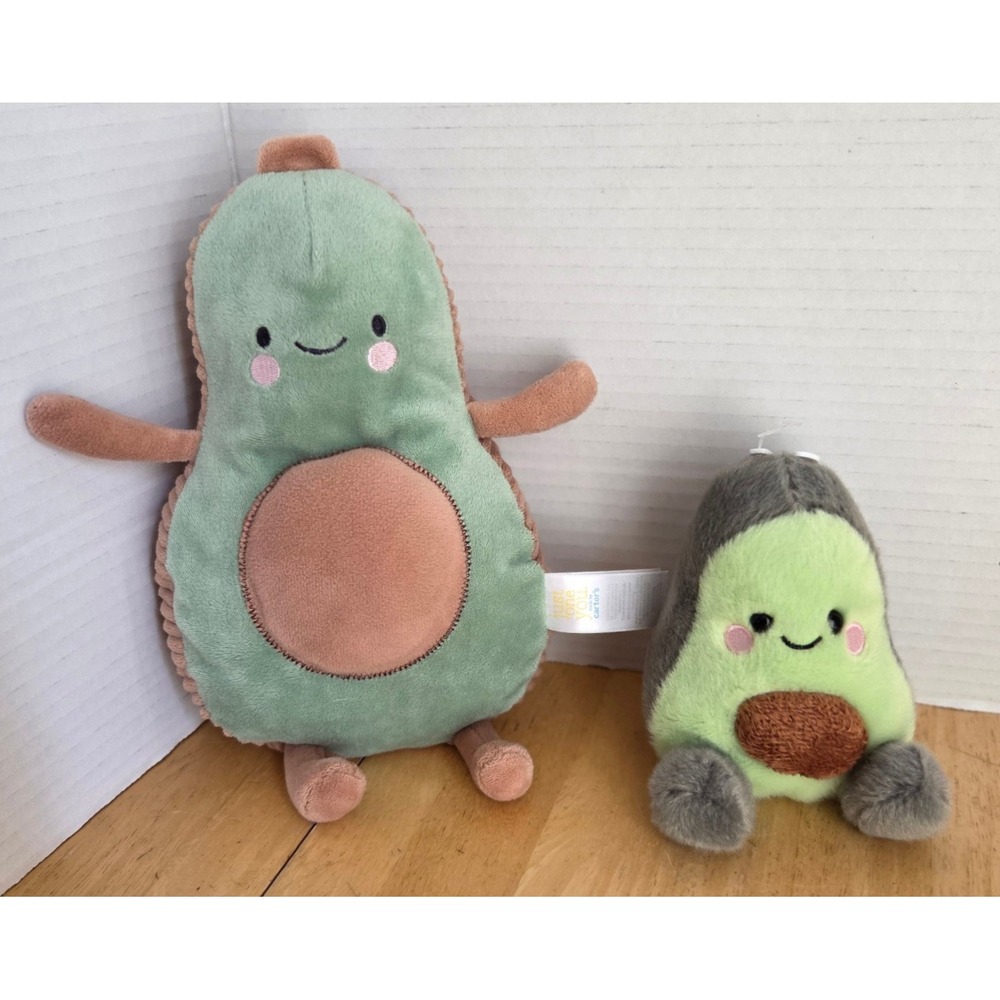 Lot 2 Avocado Plush Stuffed Animal Carters Just One You & Aurora Airy Palm Pals